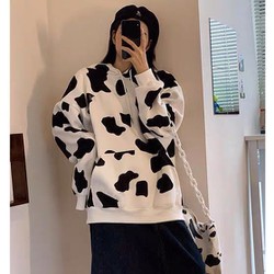 ÁO HOODIE NỮ IN 3D BÒ SỮA HOT TREND 2021 ÁO HOODIE NỮ IN 3D BÒ SỮA HOT TREND 2021