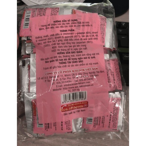 DÂY 10 GÓI MUỐI CHẤM TRÁI CÂY CHUA CAY HẢO HẢO 10G