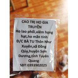 Cao ho gia truyền BÀ TU