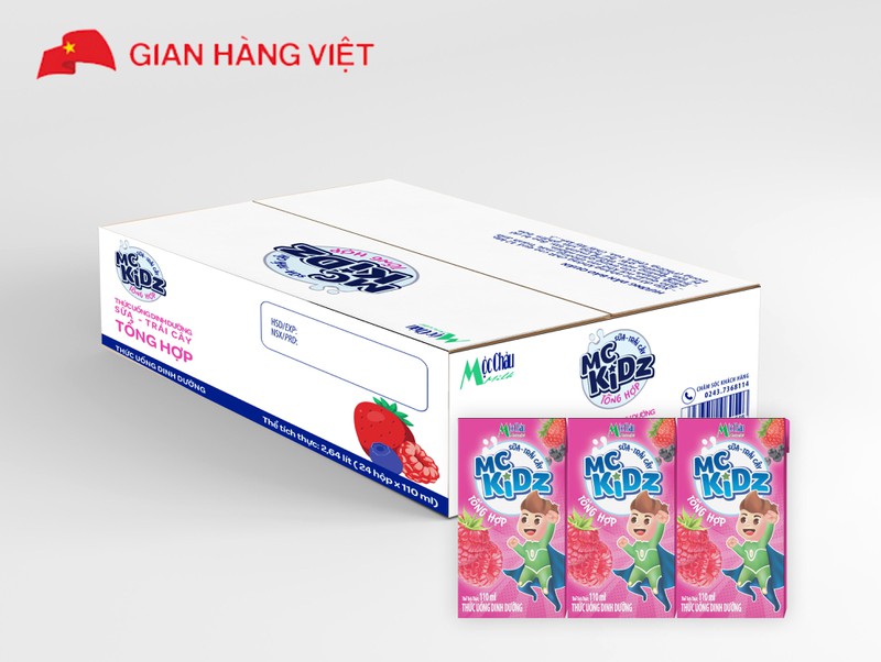 Thùng Sữa trái cây Tổng hợp Mộc Châu (24x110ml)