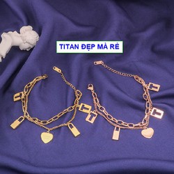 Lắc tay 2 tầng cách điệu ổ khóa phá cách - Hàng chuẩn titan dày màu sắc bóng đẹp - Cam kết 1 đổi 1 nếu đen và gỉ sét Lắc tay 2 tầng cách điệu ổ khóa phá cách - Hàng chuẩn titan dày màu sắc bóng đẹp - Cam kết 1 đổi 1 nếu đen và gỉ sét