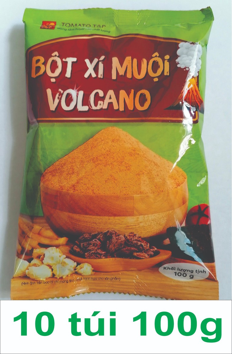 LỐC [10 TÚI x 100g] BỘT XÍ MUỘI (Ô MAI) LẮC Volcano [VN] TOMATO T&P Salted Apricot Taste Powder (ttp-hk)