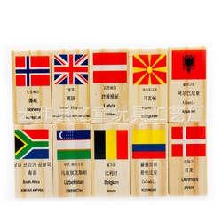 100 Domino bằng gỗ in hình Cờ - Quốc kỳ các Quốc gia 100 Domino bằng gỗ in hình Cờ - Quốc kỳ các Quốc gia