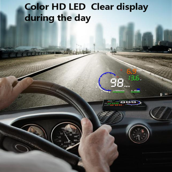 Hình ảnh HUD hiển thị tốc độ trên kính lái xe ô tô A8