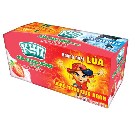 Sữa Kun Túi Dâu Thùng 24 Túi x 180ml