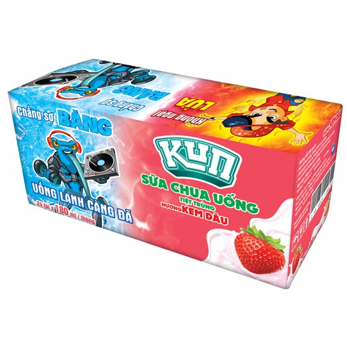 Sữa Kun Túi Dâu Thùng 24 Túi x 180ml