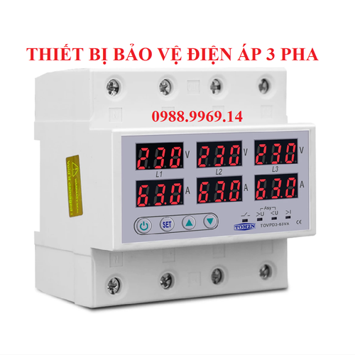 THIẾT BỊ BẢO VỆ ĐIỆN ÁP 3 PHA CÓ MÀN HÌNH HIỂN THỊ VÔN AMPE VÀ CÀI ĐẶT THÔNG SỐ BẢO VỆ