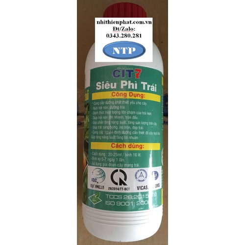 Phân bón lá CIT7 phì trái đẹp mã