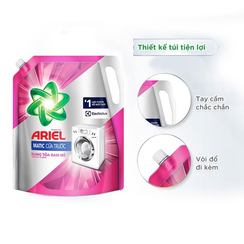 Nước giặt Ariel Matic cho máy giặt cửa trước - túi 2.4kg/2.15kg - 2023