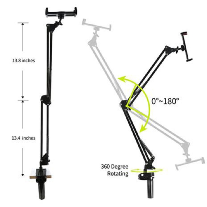 Hình ảnh Giá Đỡ Kẹp Điện Thoại, Máy Tính Bảng Ipad Có Chân Kẹp Đầu Giường, Cạnh Bàn