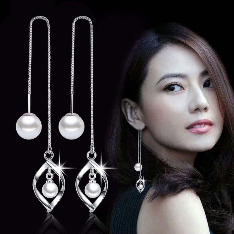 Bông tai nữ tòng ten ngọc trai siêu đẹp siêu dễ thương