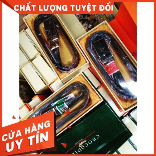 Dây lưng cá sấu nam hàng đẹp có hộp