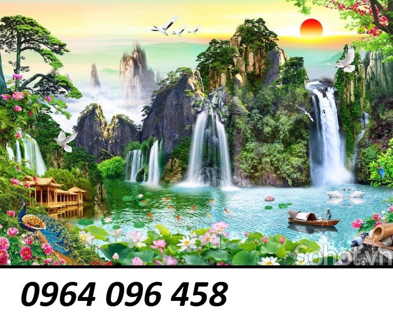 tranh gạch 3d phong cảnh núi non - NVC4