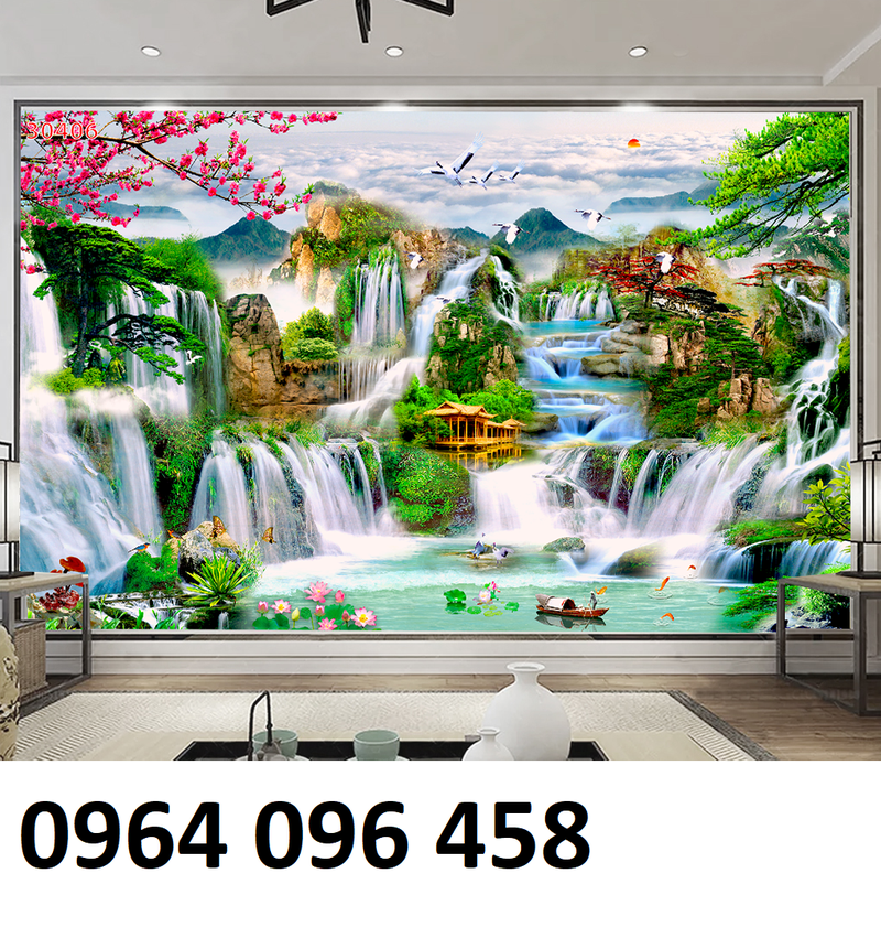 tranh gạch 3d phong cảnh núi non - NVC4