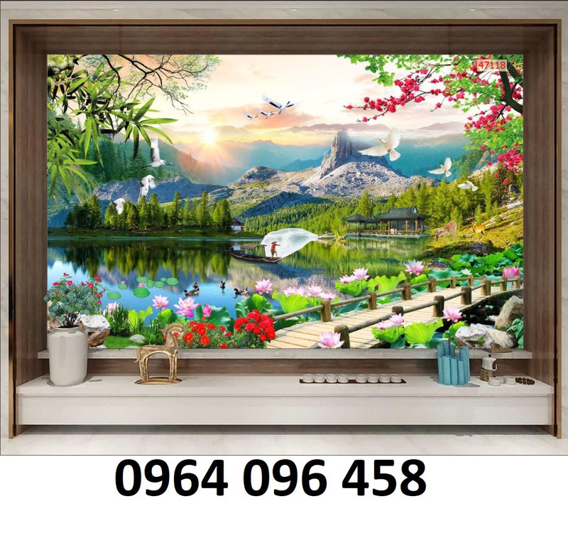 tranh gạch 3d phong cảnh núi non - NVC4