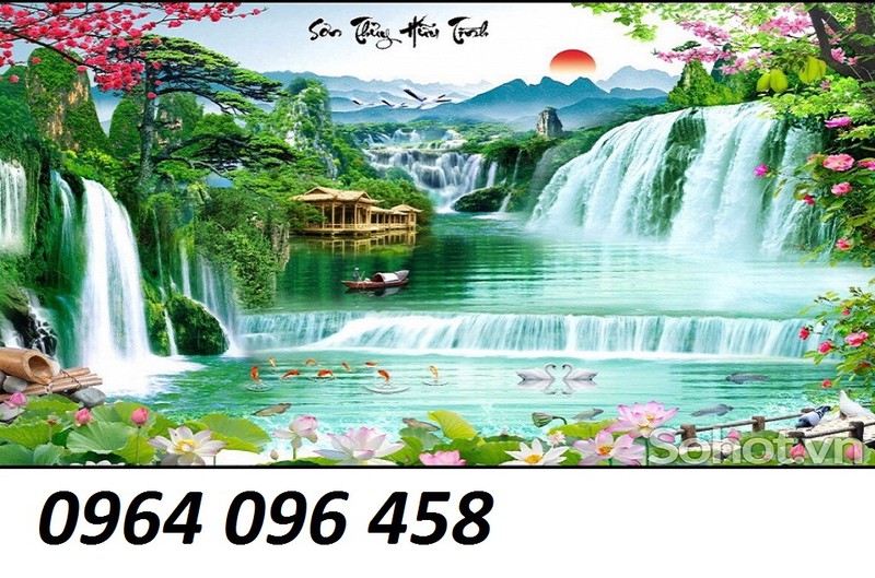 tranh gạch 3d phong cảnh núi non - NVC4