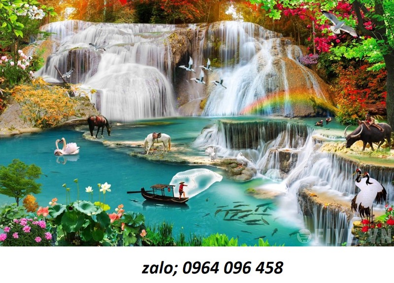 tranh gạch 3d phong cảnh núi non - NVC4