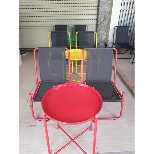 Ghế xếp lò xo lưng cao, ghế sắt sơn tĩnh điện nhiều màu