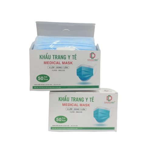 Hình ảnh KHẨU TRANG Y TẾ 4 LỚP CAO CẤP LOẠI 1 KHÁNG KHUẨN 50 Cái/Hộp - CHAUDUCMEDI CHUẨN ISO