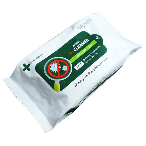 Combo 5 gói khăn ướt cồn Agassi Dr.Cleaner 20 tờ