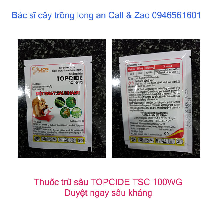 Thuốc duyệt ngay sâu kháng Topcide TSC 100WG.Thuốc trừ sâu thế hệ mới có nguồn gốc từ thiên nhiên