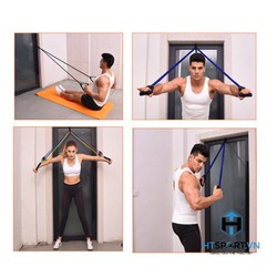 Bộ 5 dây ngũ sắc đàn hồi tập thể hình cao cấp - dụng cụ tập gym - thể thao Bộ 5 dây ngũ sắc đàn hồi tập thể hình cao cấp - dụng cụ tập gym - thể thao