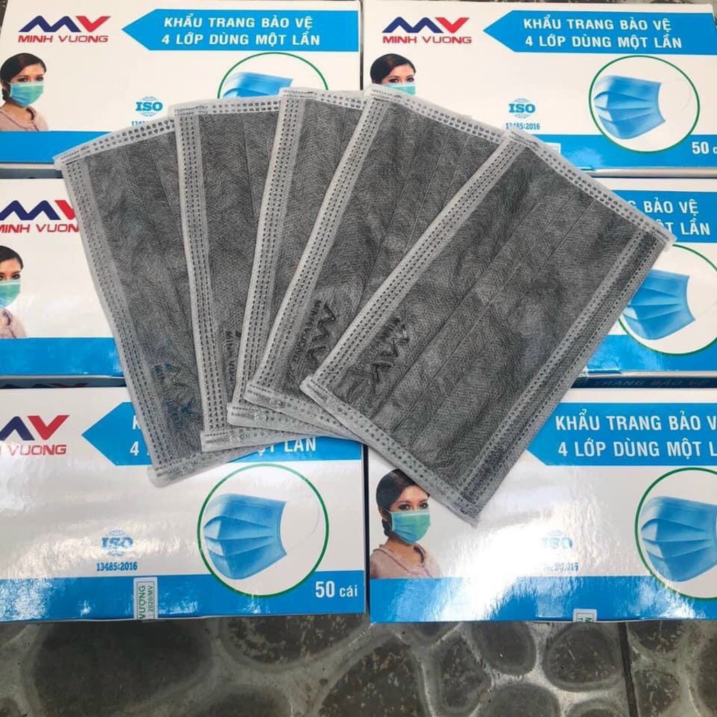 Hình ảnh KHẨU TRANG Y TẾ 4 LỚP - MINH VƯỢNG - CHUẨN HÀNG XUẤT KHẨU - 1 HỘP / 50 CÁI - ĐƯỢC CHỌN MÀU-SP000080