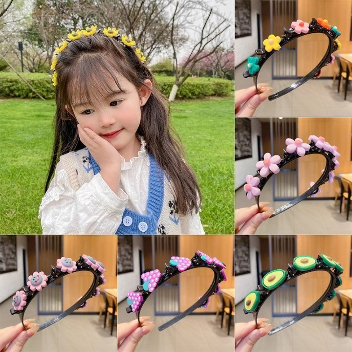 Bờm kẹp tóc hoa cho bé gái