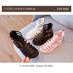 sandal bé gái size 21-36 da mềm khóa kéo thời trang