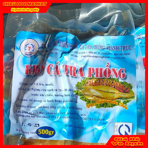 500gr Khô Cá Tra Phồng 2 Nắng Châu Đốc Hiệu Thanh Trúc Ướp Vừa Ăn.