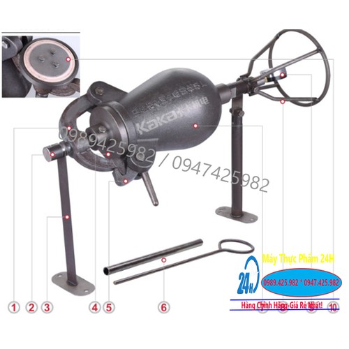 Đầu làm bánh cốm nung lửa,cối nổ gạo,ngô nung lửa quay tay loại 1.5kg/lần(Cối 3kg trung quốc)