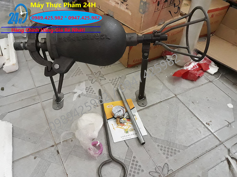 Đầu làm bánh cốm nung lửa,cối nổ gạo,ngô nung lửa quay tay loại 1.5kg/lần(Cối 3kg trung quốc)