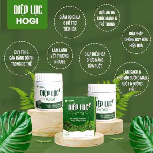 Diệp lục Hogi 92g , hỗ trợ bổ sung chất xơ hạn chế các chất oxy hóa