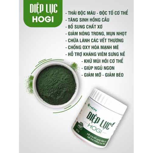 Diệp lục Hogi 92g , hỗ trợ bổ sung chất xơ hạn chế các chất oxy hóa