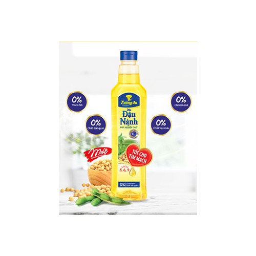 Dầu ăn đậu nành nguyên chất Tường An chai 1 lít date 3/2023