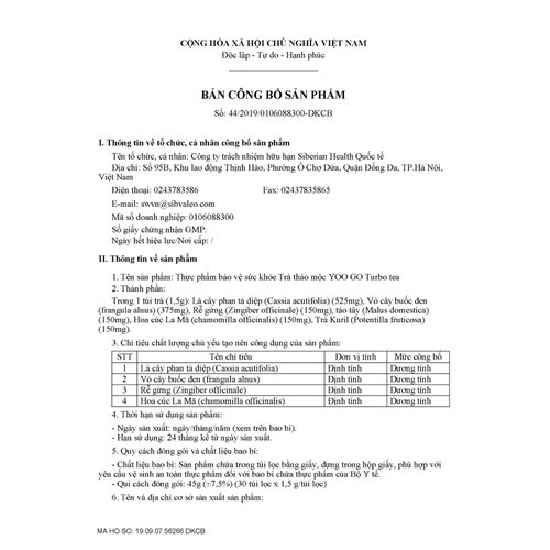 Trà TURBO ( mẫu mới )-Trà thảo mộc Body T-( 30 túi/hộp )-Cleansing Tea Body Compliment Siberian - trà giảm cân