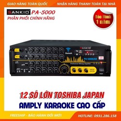 [BH đổi mới] Amply karaoke Bluetooth SANKIO PA-5000USB - Ampli 12 sò lớn - nút nhôm - quạt tản nhiệt - Hàng chính hãng cao cấp