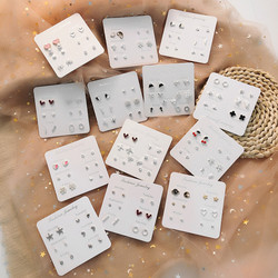 Set 6 Đôi Khuyên Tai Mạ Bạc Siêu Hot Tạo Hình Trái Tim / Chiếc Lá / Nơ Thời Trang Cho Nàng Thay Đổi Trong Tuần Set 6 Đôi Khuyên Tai Mạ Bạc Siêu Hot Tạo Hình Trái Tim / Chiếc Lá / Nơ Thời Trang Cho Nàng Thay Đổi Trong Tuần
