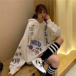 Áo hoodie nữ thun nỉ ngoại in chữ loang áo phong cách cá tính chất lừ năng động Áo hoodie nữ thun nỉ ngoại in chữ loang áo phong cách cá tính chất lừ năng động