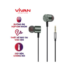 Tai Nghe Nhét Tai VIVAN Q11S Âm Thanh HD – Cổng Kết Nối 3.5mm Tích Hợp Micro Đàm Thoại – Q11S BLACK