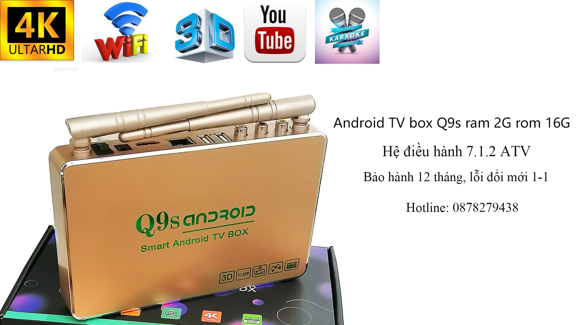 Hình ảnh Đầu thu tivi box Q9s 2GB XEM video 4K MỚI 100% GIÁ ƯU ĐÃI BIẾN tv thường THÀNH tv thông minh 2021 phiên bản cập nhật hệ điều hành mới