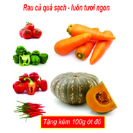 Combo 1kg Cà chua + 1kg Cà rốt + 0.5kg Ớt chuông đỏ + 0.5 Ớt chuông xanh + 2kg Bí đỏ thumbnail
