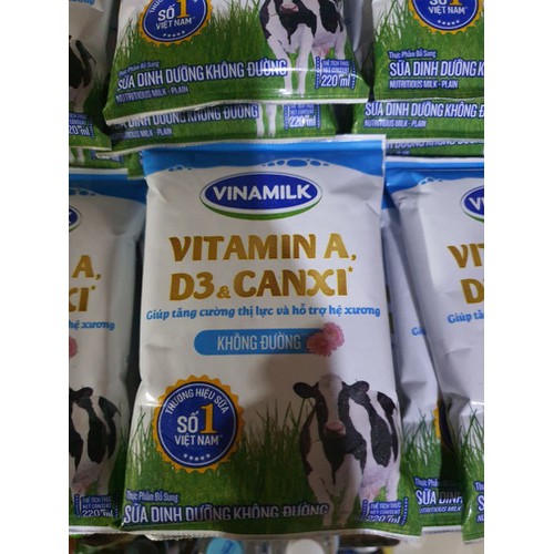 2 bịch sữa vinamilk không đường 220ml