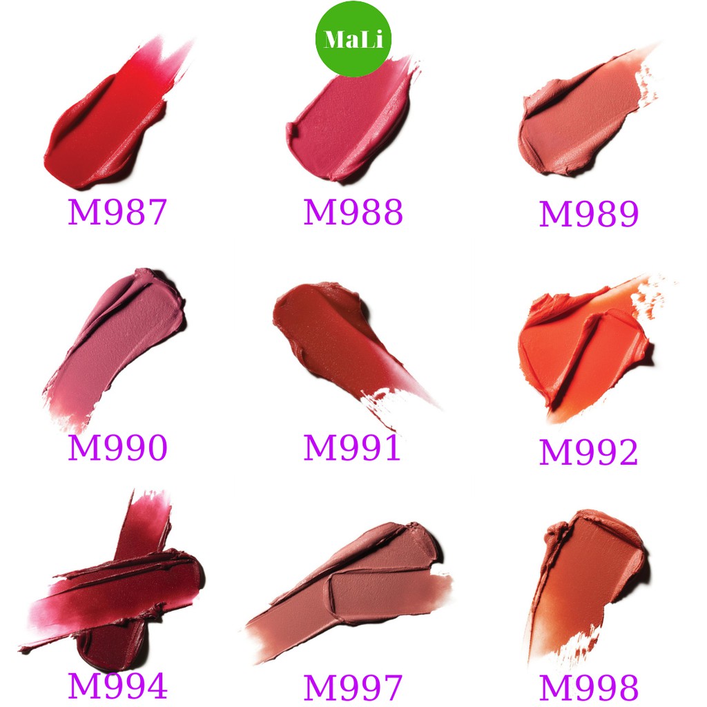 Son Mac Kem Cao Cấp, Check mã vạch,(4 màu) 998 Sorry Not Sorry, 987 M-A-C.Smash, 988 A Little Tamed, 989 Mull It Over