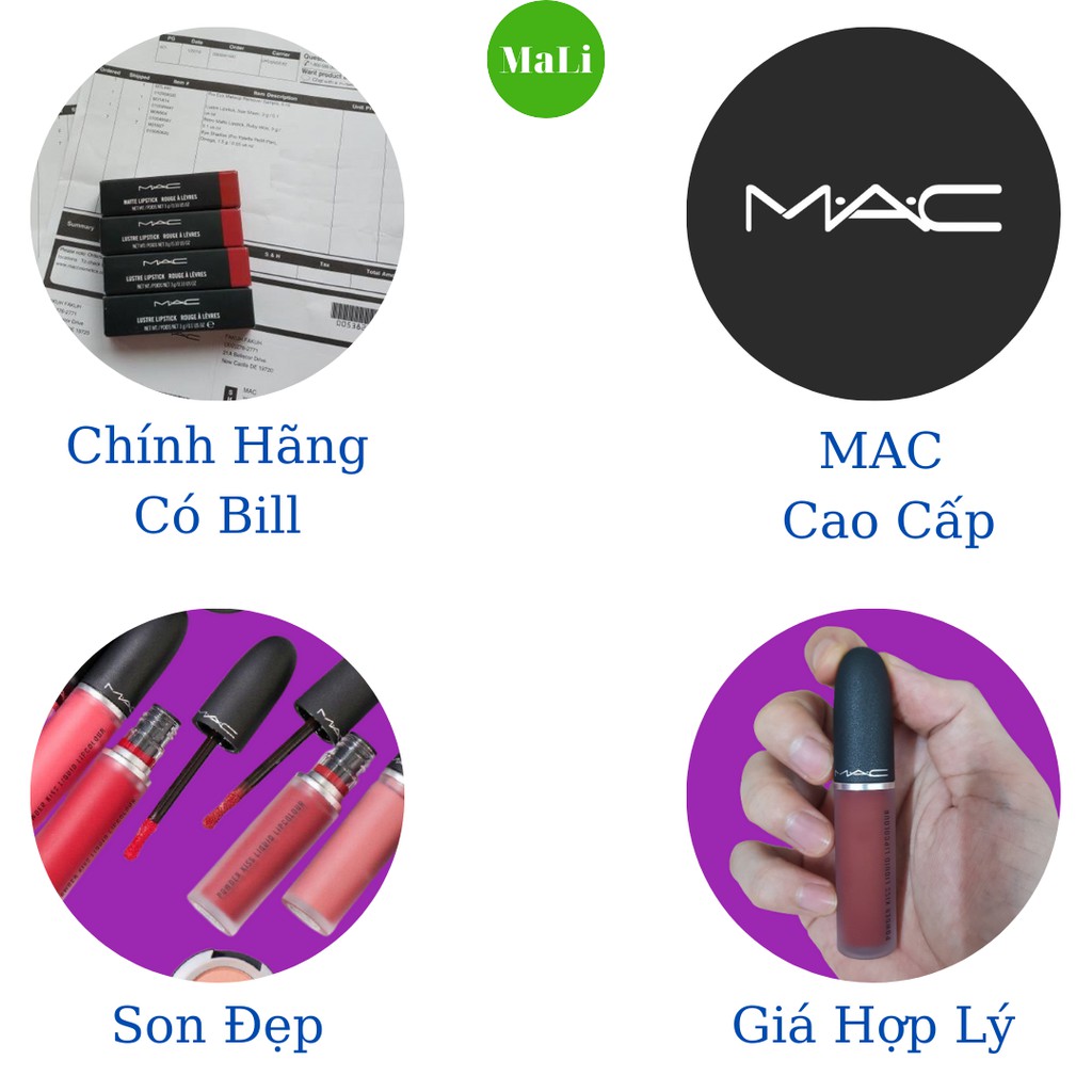 Son Mac Kem Cao Cấp, Check mã vạch,(4 màu) 998 Sorry Not Sorry, 987 M-A-C.Smash, 988 A Little Tamed, 989 Mull It Over