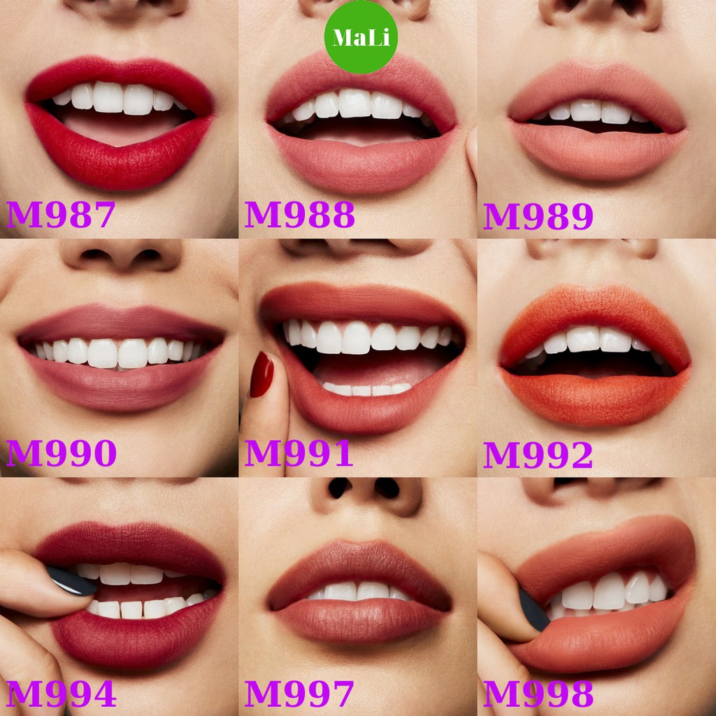 Son Mac Kem Cao Cấp, Check mã vạch,(4 màu) 998 Sorry Not Sorry, 987 M-A-C.Smash, 988 A Little Tamed, 989 Mull It Over