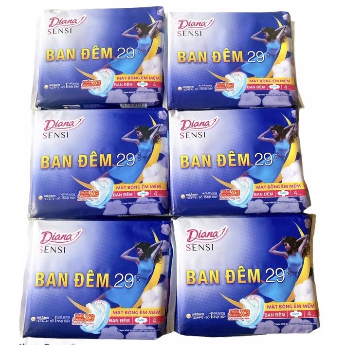 Hình ảnh BĂNG VỆ SINH DIANA SENSI BAN ĐÊM 29CM (4 MIẾNG)