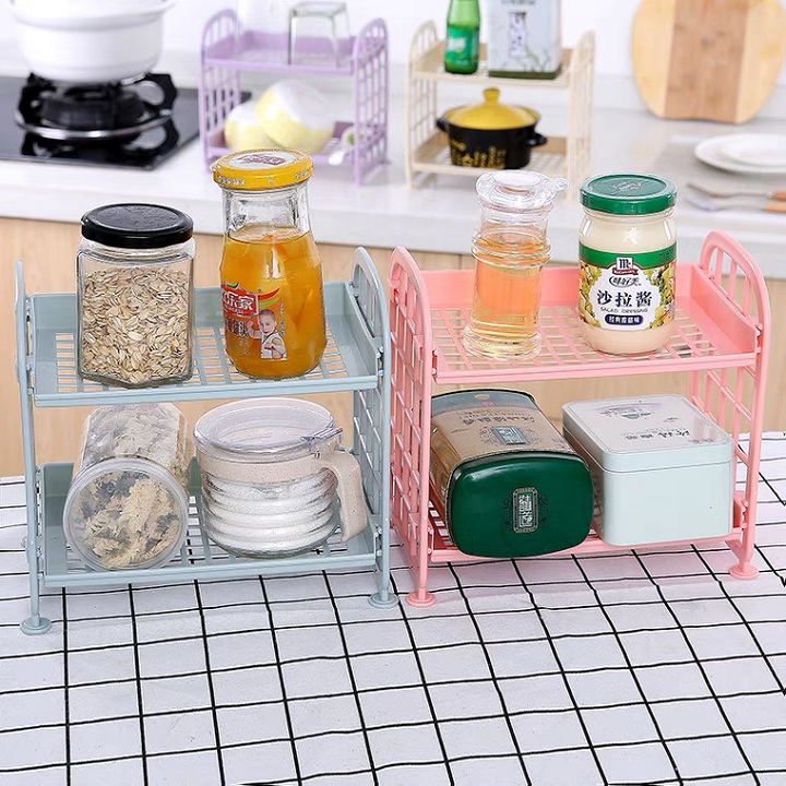 Kệ Nhựa Mini 2 Tầng Đựng Đồ Trang Trí