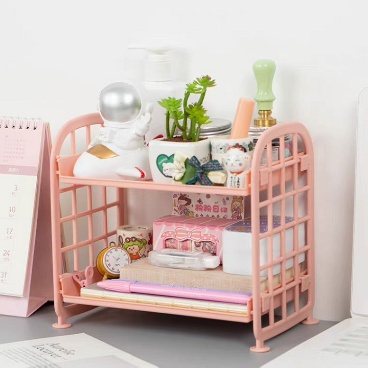 Kệ Nhựa Mini 2 Tầng Đựng Đồ Trang Trí