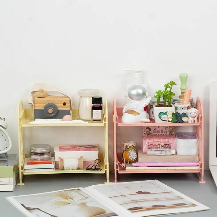 Kệ Nhựa Mini 2 Tầng Đựng Đồ Trang Trí